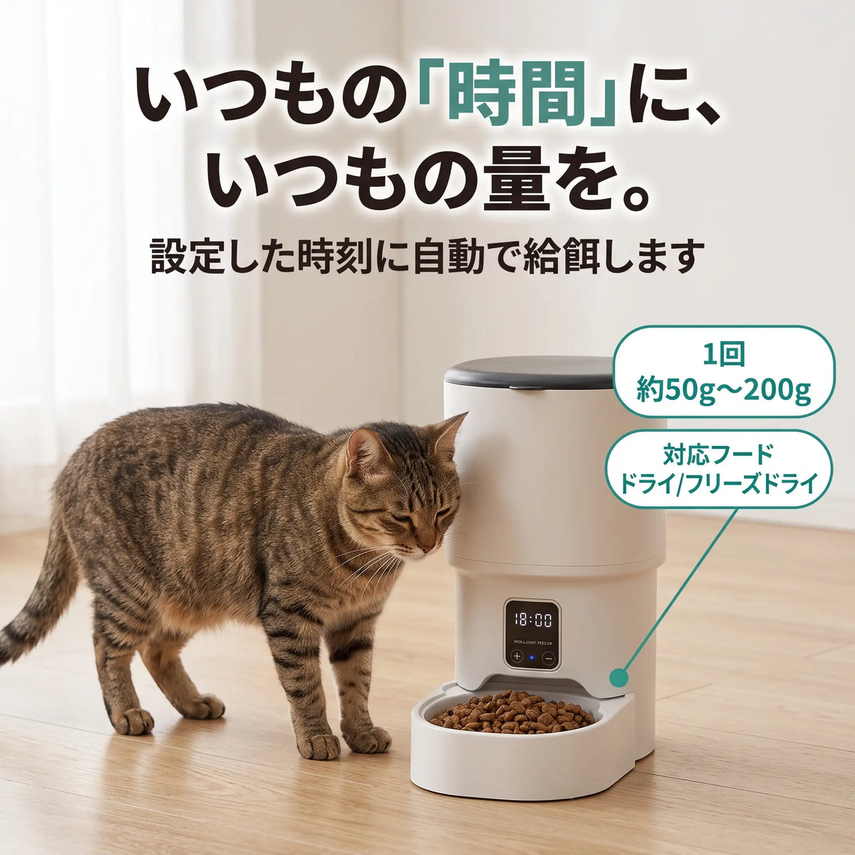 猫用 自動給餌器 タイマー付き